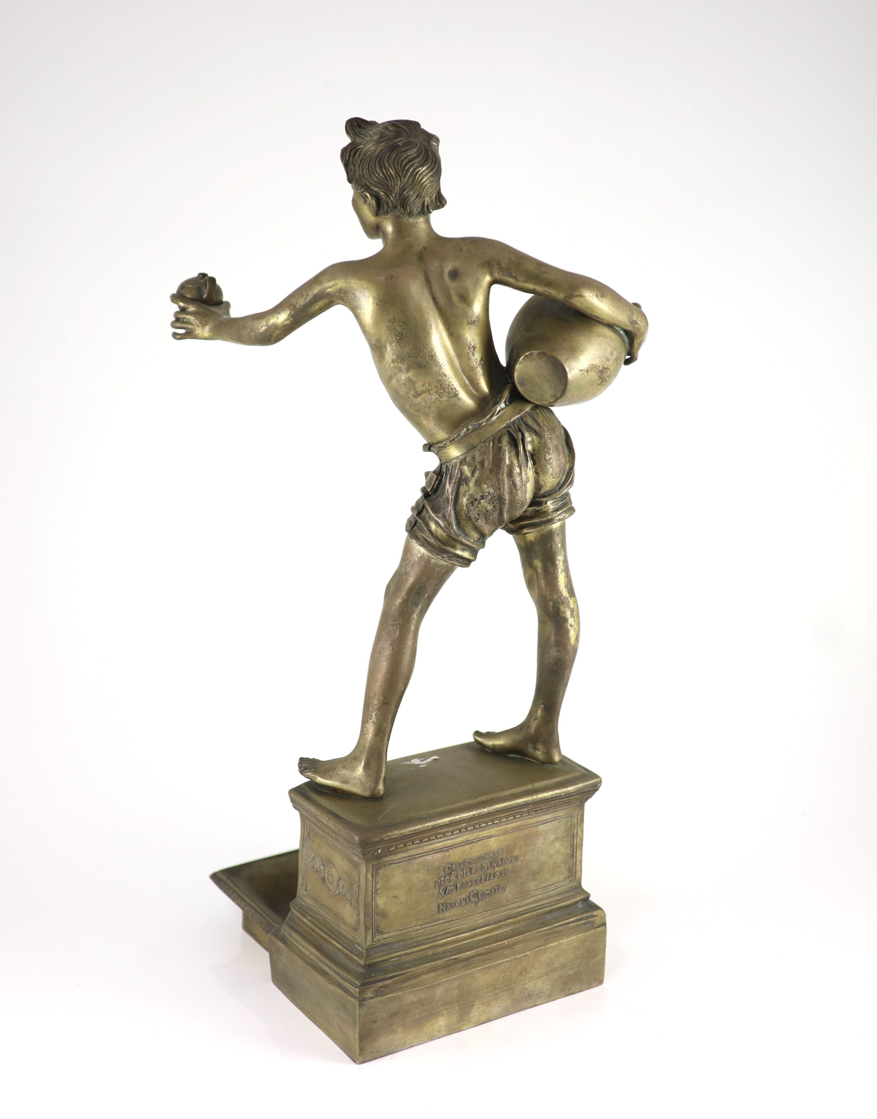 Vincenzo Gemito (Italian 1852-1929). A bronze figural sculpture 'L'Acquaiolo' (The Water Carrier), height 52cm